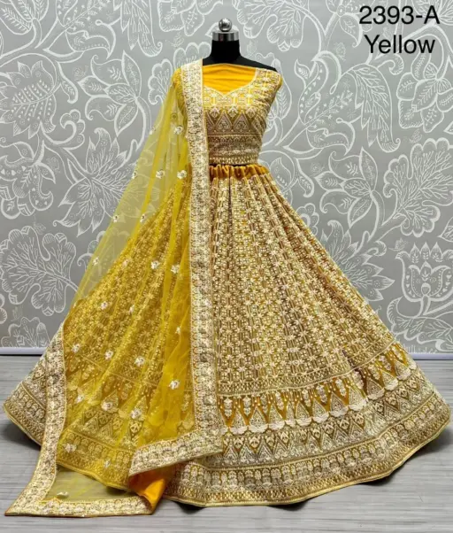 Haldi Ceremony Special Yellow Lehenga
