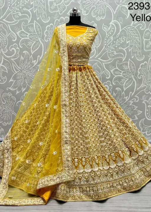 Haldi Ceremony Special Yellow Lehenga
