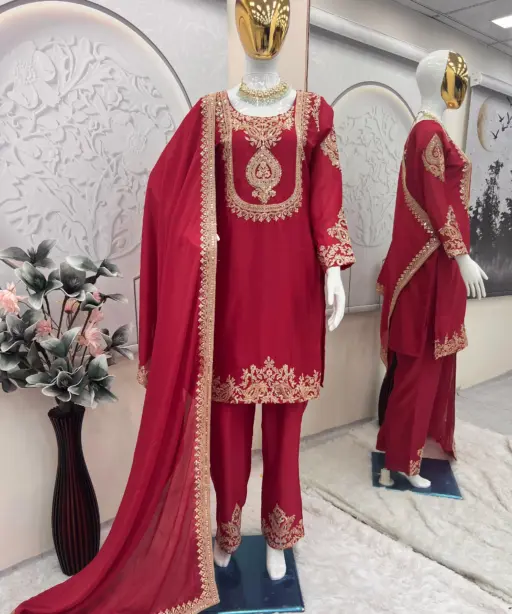 Heavy Embroidery Readymade salwar Suit