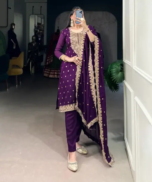 Heavy Embroidery Sangeet Wear Suit