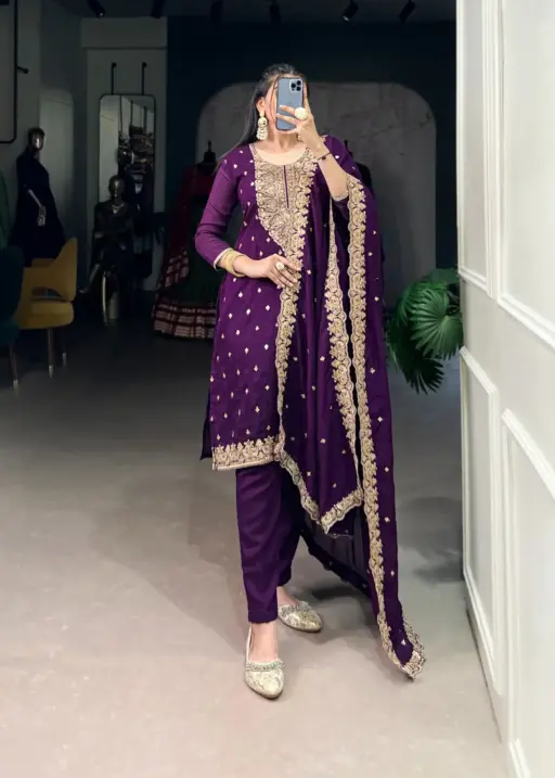 Heavy Embroidery Sangeet Wear Suit