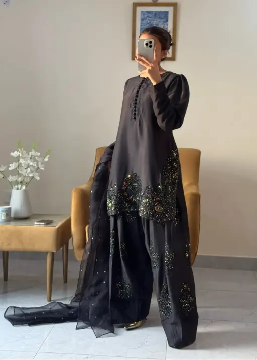 Inspired Black Farsi Salwar Suit