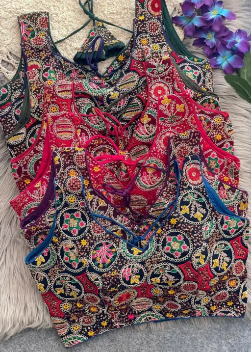 Multi Color Embroidered Wedding Wear Blouse