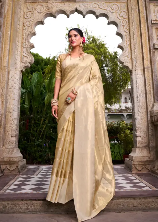 Onam Special Golden Tissue Saree