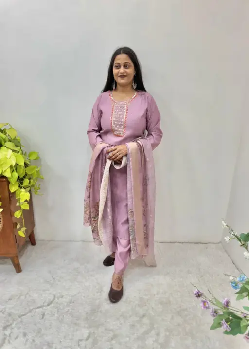 Pooja Special Handwork Kurti Set