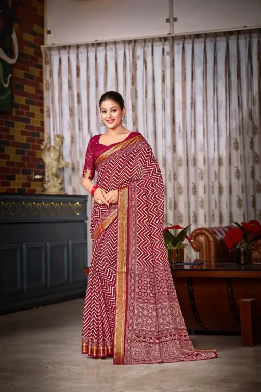 Pure Cotton Bandhni Printed Saree