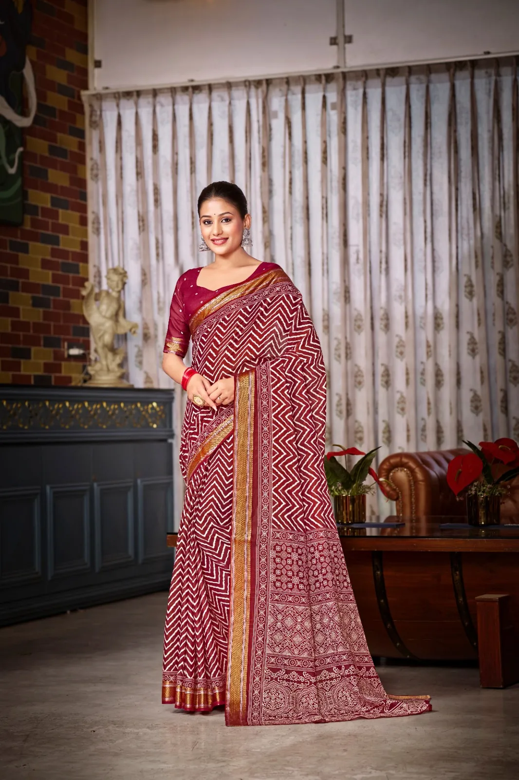 Pure Cotton Bandhni Printed Saree
