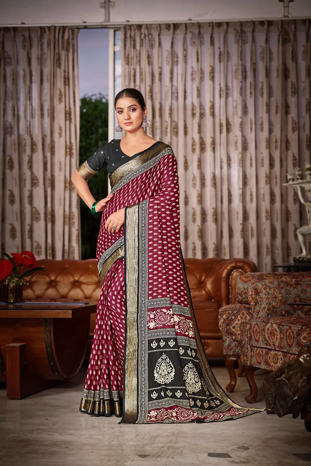 Pure Cotton Bandhni Printed Saree - Image 9