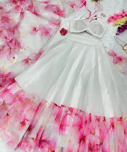 Readymade Floral Lehenga with Fancy Blouse