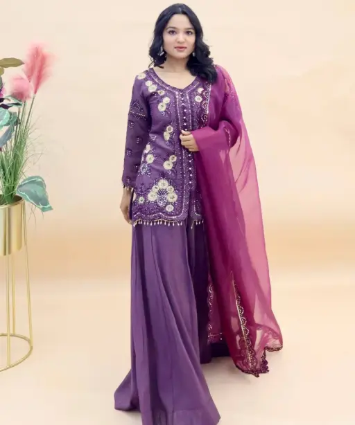 Short Shirt with Plazzo Suit Set