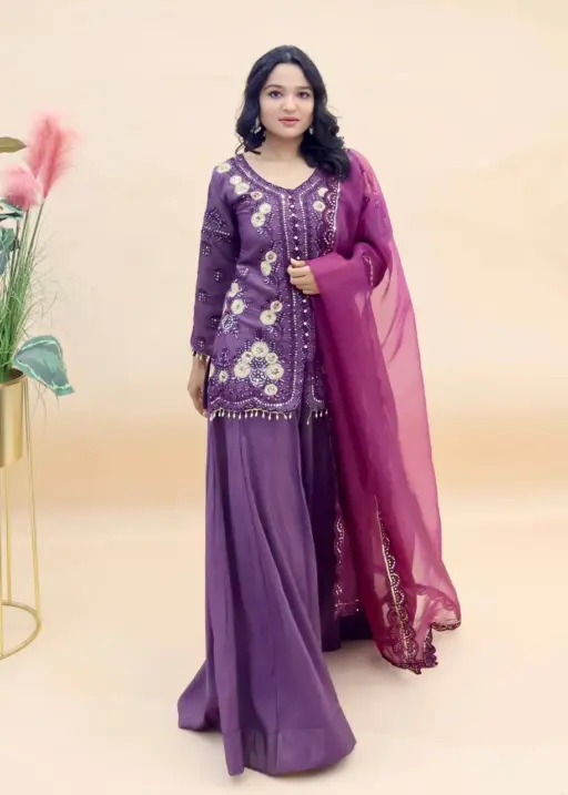 Short Shirt with Plazzo Suit Set