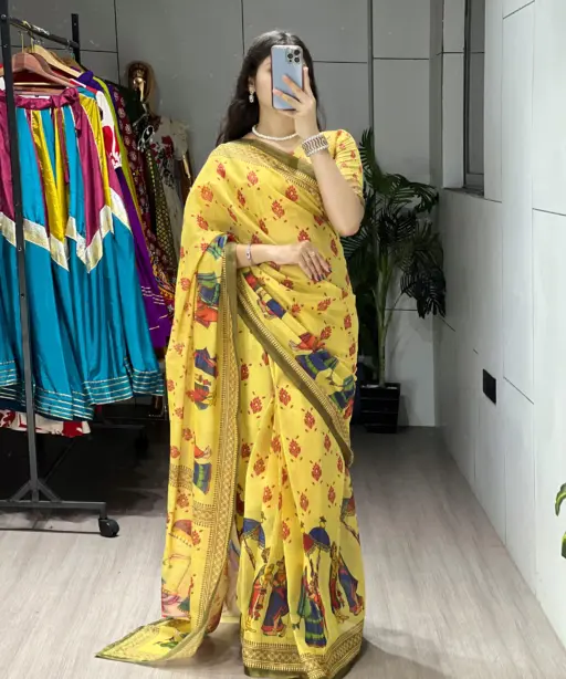 Stylish Printed Sarees for Diwali