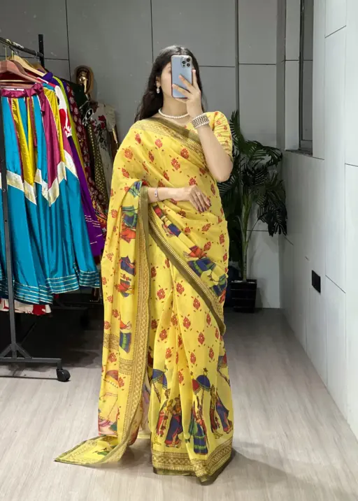 Stylish Printed Sarees for Diwali
