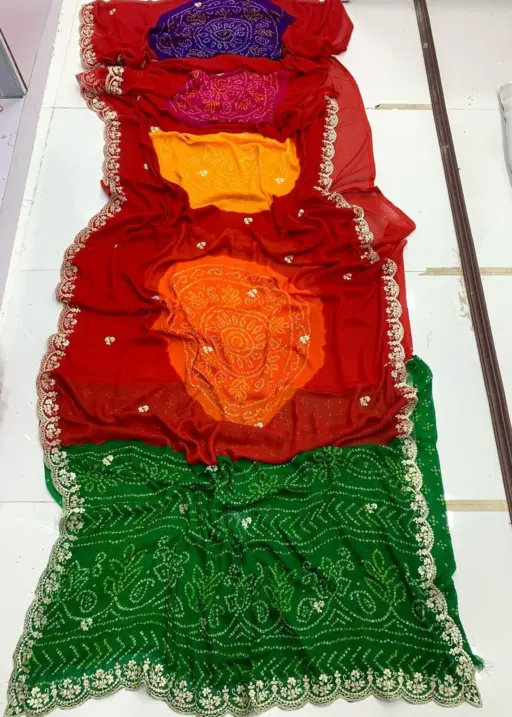 Traditional Bandhani Saree For Diwali