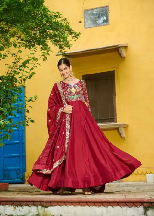 Wedding 2025 Special Embroidered Gown with Dupatta