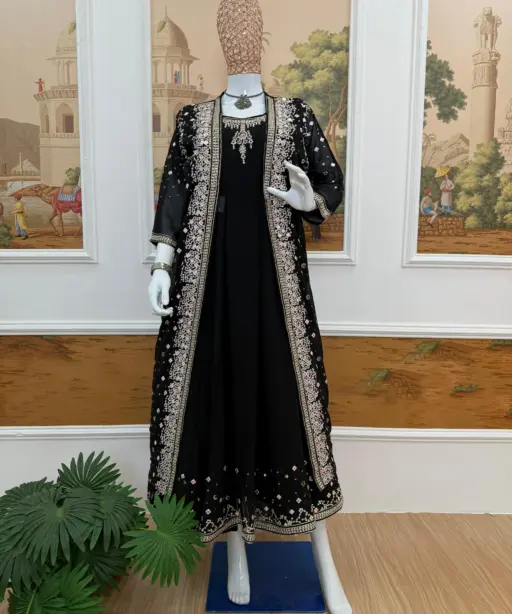 Wedding Wear Gown with Jacket Koti