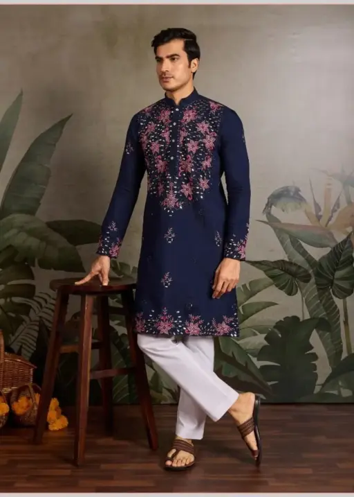 Wedding Wear Mens Embroidery Kurta