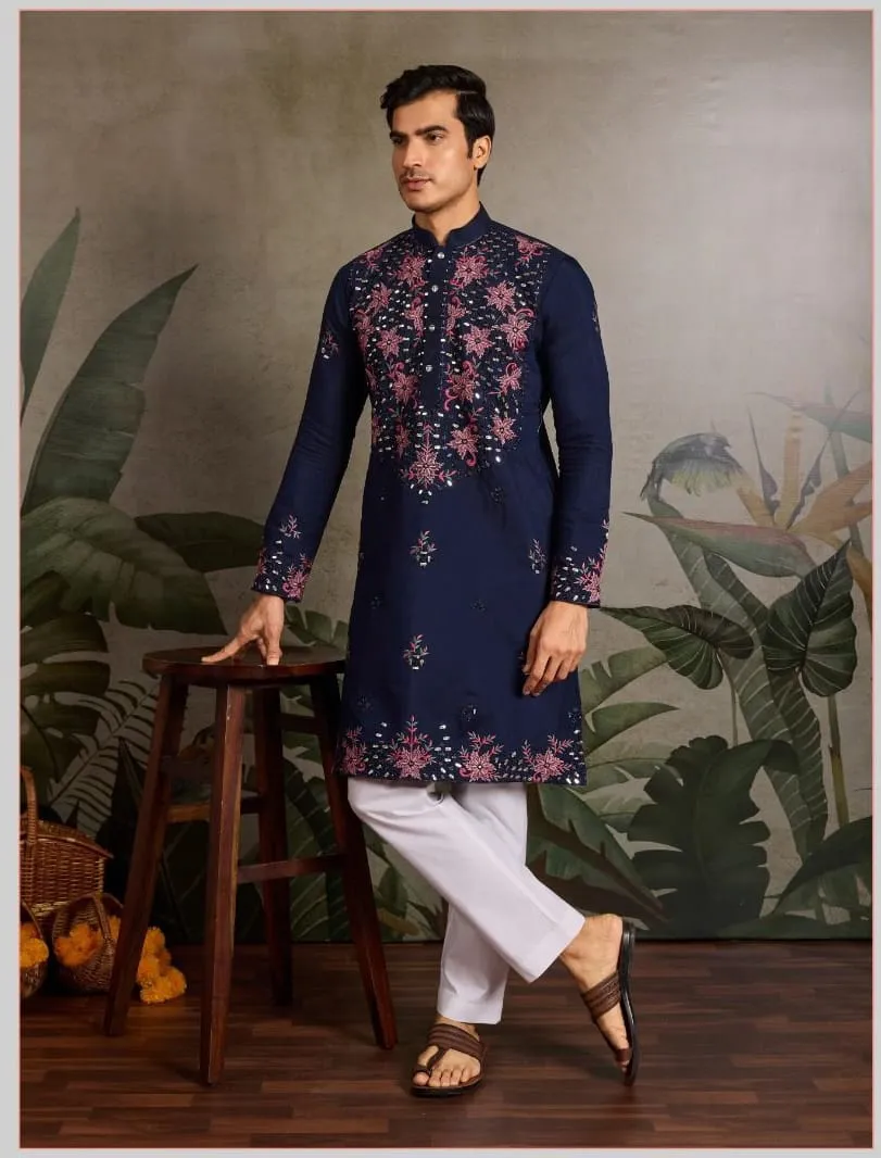 Wedding Wear Mens Embroidery Kurta