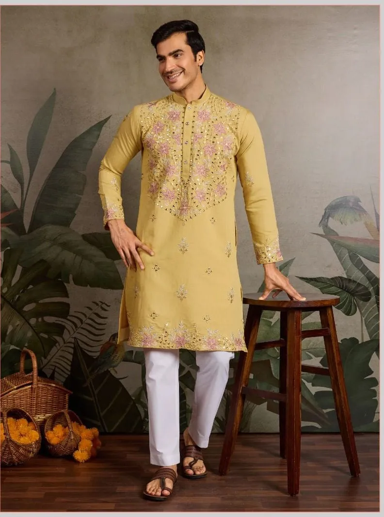 Wedding Wear Mens Embroidery Kurta - Image 10