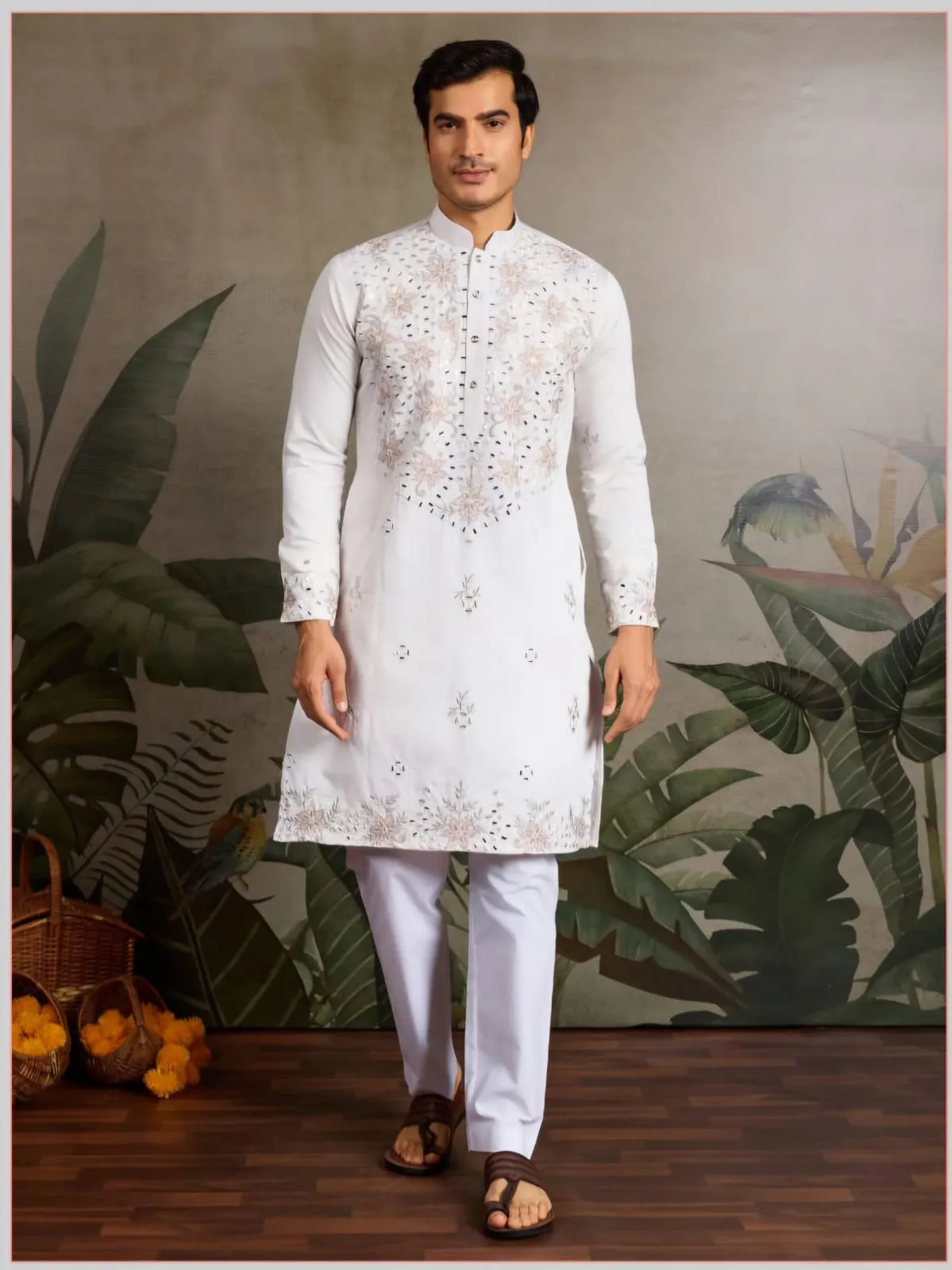 Wedding Wear Mens Embroidery Kurta - Image 2