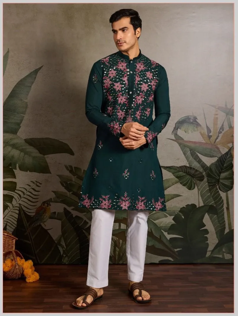 Wedding Wear Mens Embroidery Kurta - Image 5