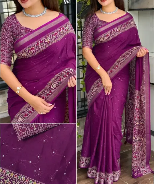 Ajrakh Pirnted Mal Cotton Saree