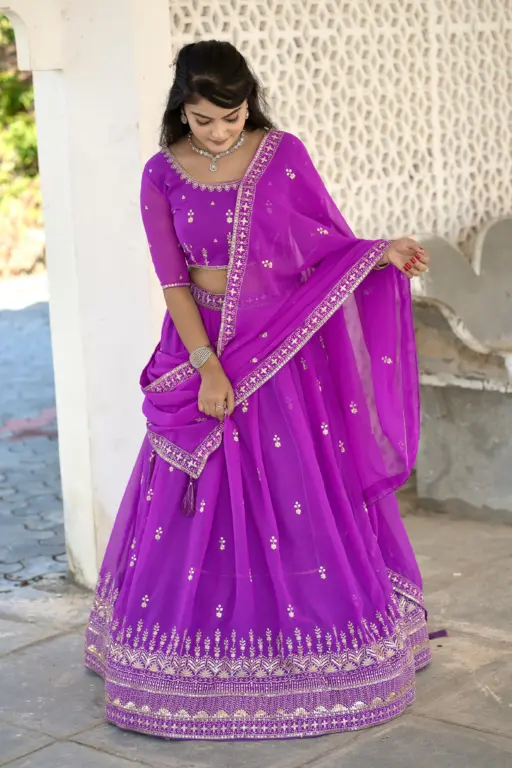 Buy Purple Embroidery Lehenga Choli