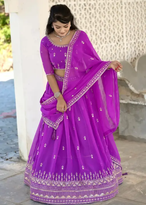 Buy Purple Embroidery Lehenga Choli