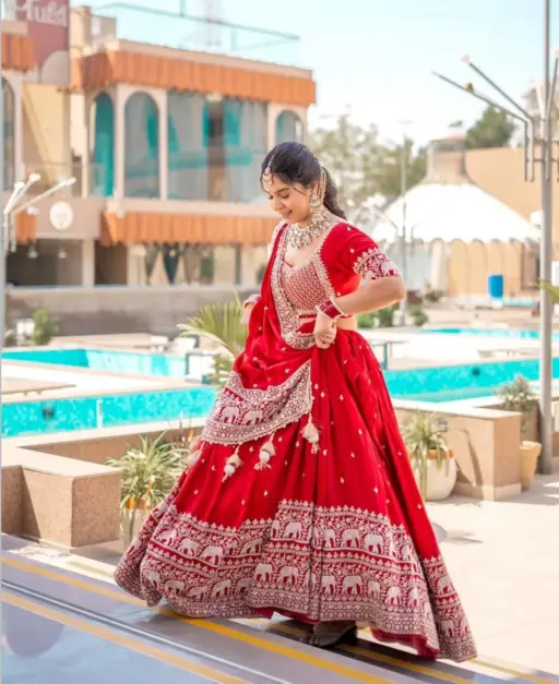 Buy Red Embroidery Lehenga Choli