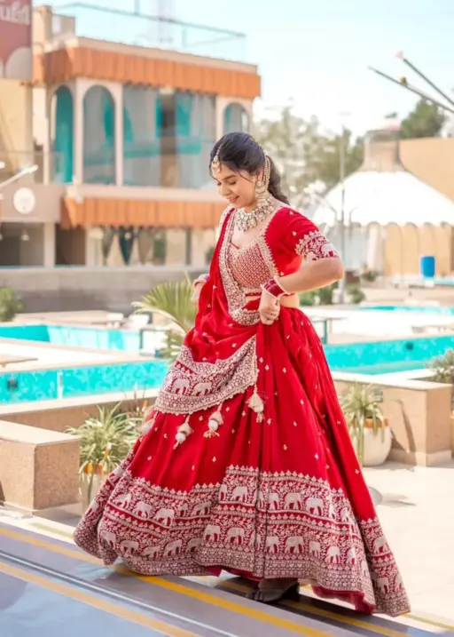 Buy Red Embroidery Lehenga Choli
