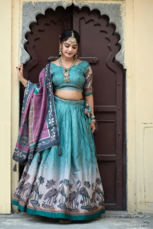Designer Kalamkari Printed Lehenga Choli