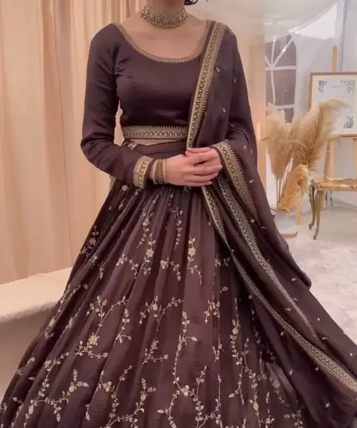 Diwali Special Brown Color Lehenga Choli