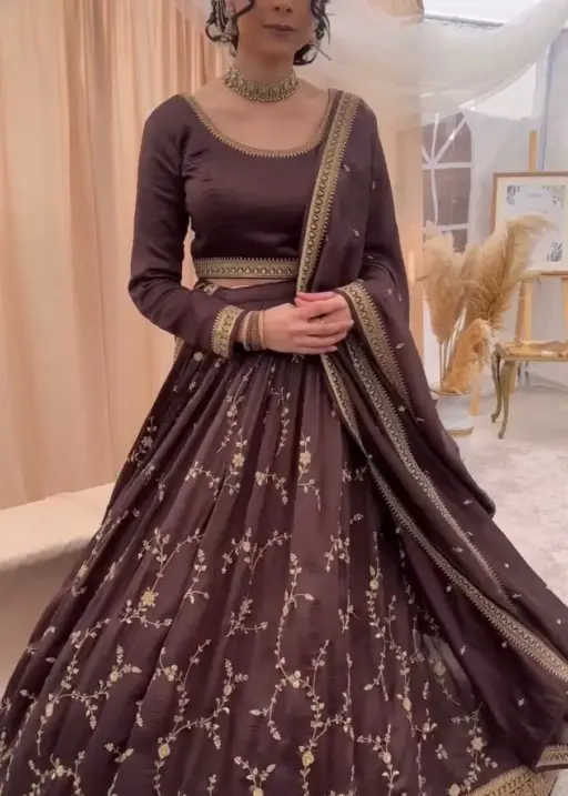 Diwali Special Brown Color Lehenga Choli