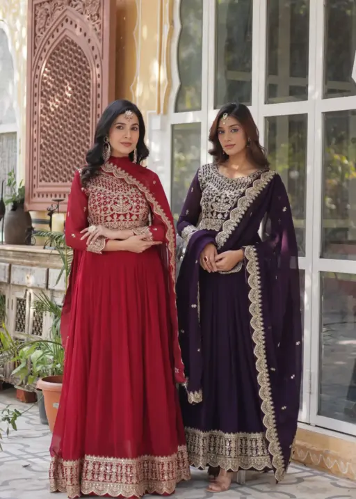 Diwali Special Designer Gown with Dupatta