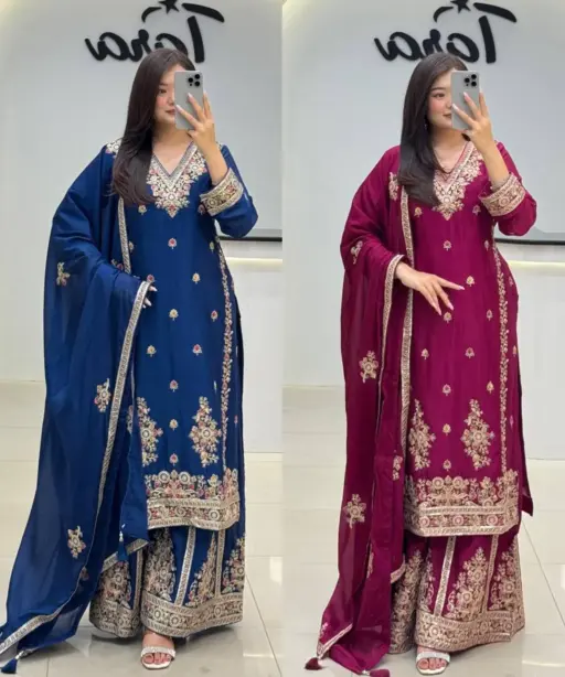 Diwali Special Short Shirt With Plazzo