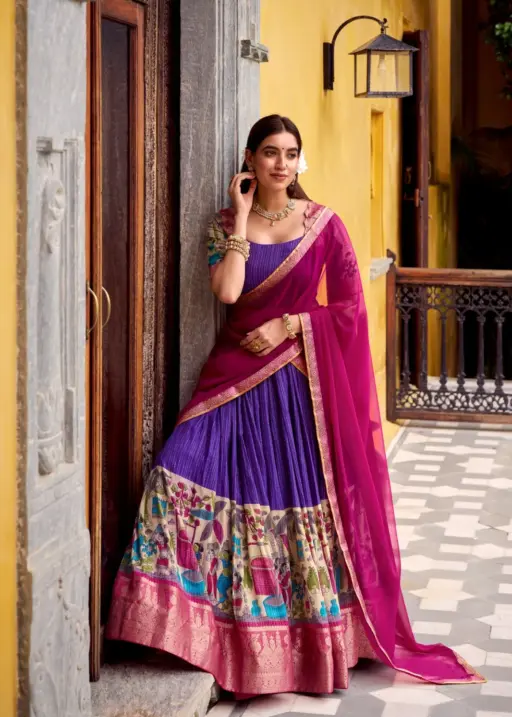 Festive Wear Designer Kalamkari Printed Lehenga Choli