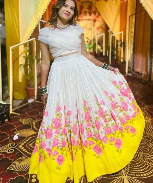 Floral Printed Readymade Lehenga with Fancy Blouse