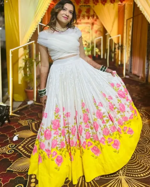 Floral Printed Readymade Lehenga with Fancy Blouse