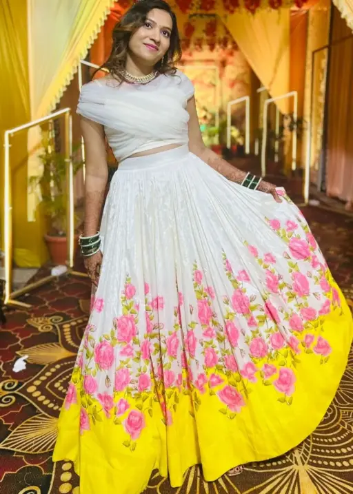 Floral Printed Readymade Lehenga with Fancy Blouse