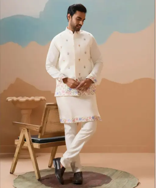 Mens Kurta With Jacket For Wedding