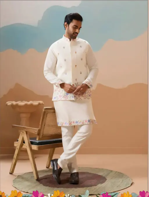 Mens Kurta With Jacket For Wedding