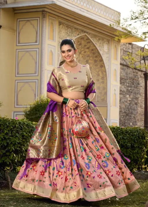 Paithani Silk Lehenga Choli For Wedding