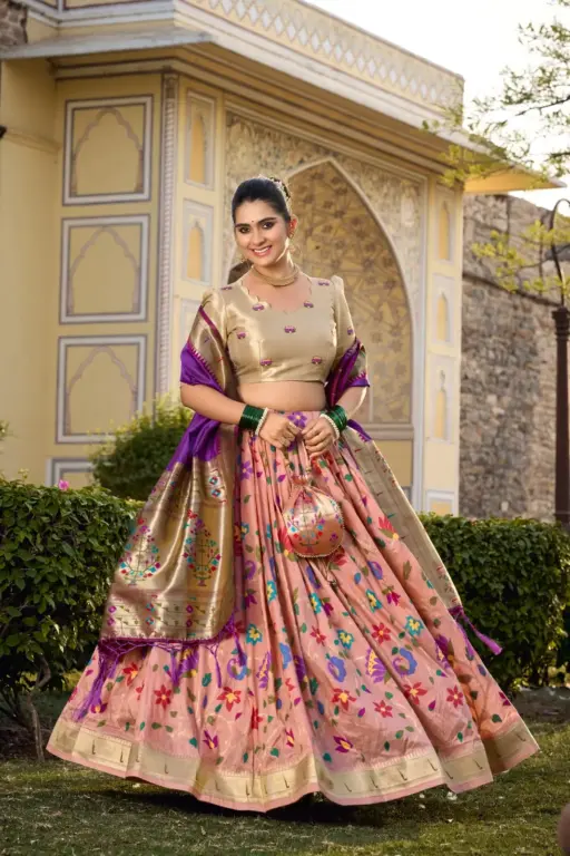 Paithani Silk Lehenga Choli For Wedding