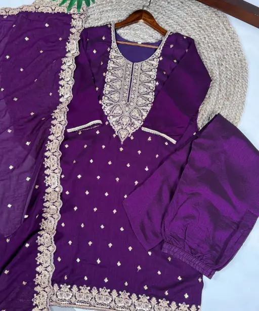 Sangeet Special Purple Color Readymade Dress