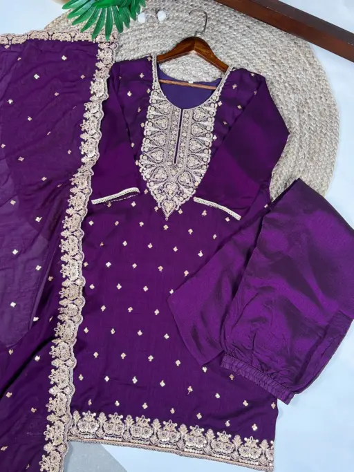 Sangeet Special Purple Color Readymade Dress