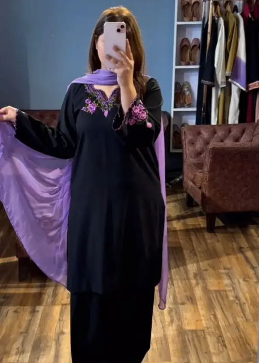Stylish Black  Farshi Salwar Suit