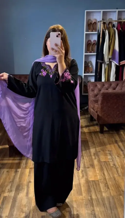 Stylish Black  Farshi Salwar Suit