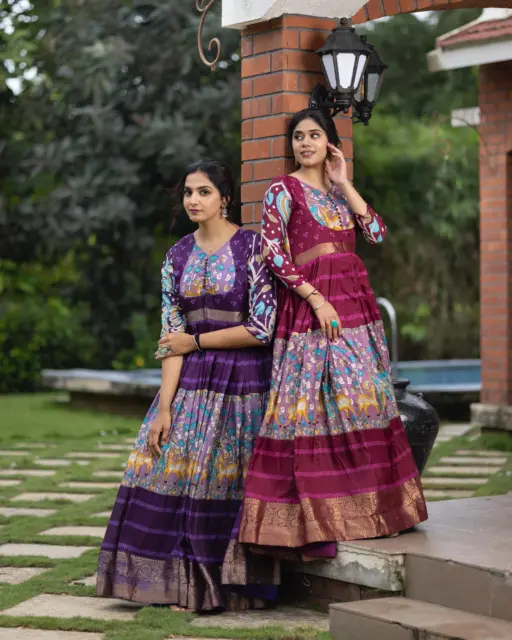 Stylish Kalamkari Printed Gown