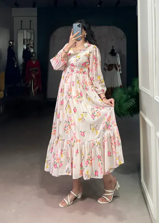 Trending Floral Printed Frock