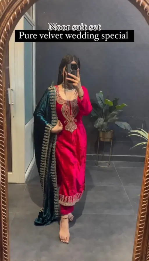 Velvet Wedding Straight Suit